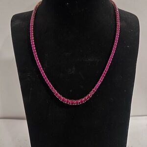 NEW Jean Dousset Ruby Tennis Necklace